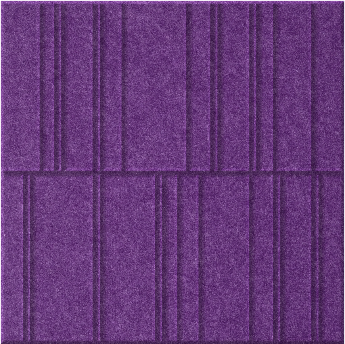 Lavender 9mm Engraved Offset felt sample with staggered vertical grooves