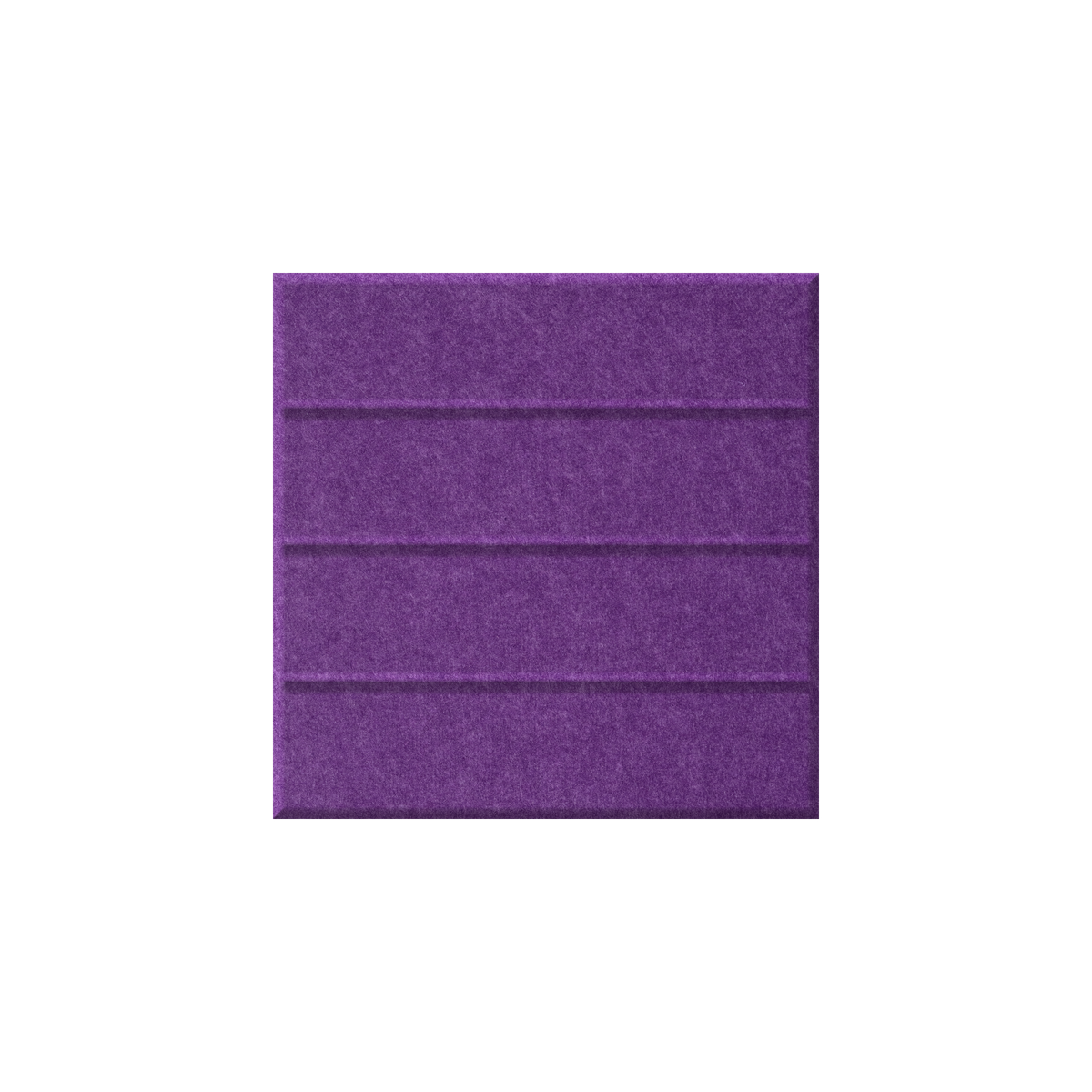A square purple textured panel with horizontal grooved lines, shown against a plain white background.