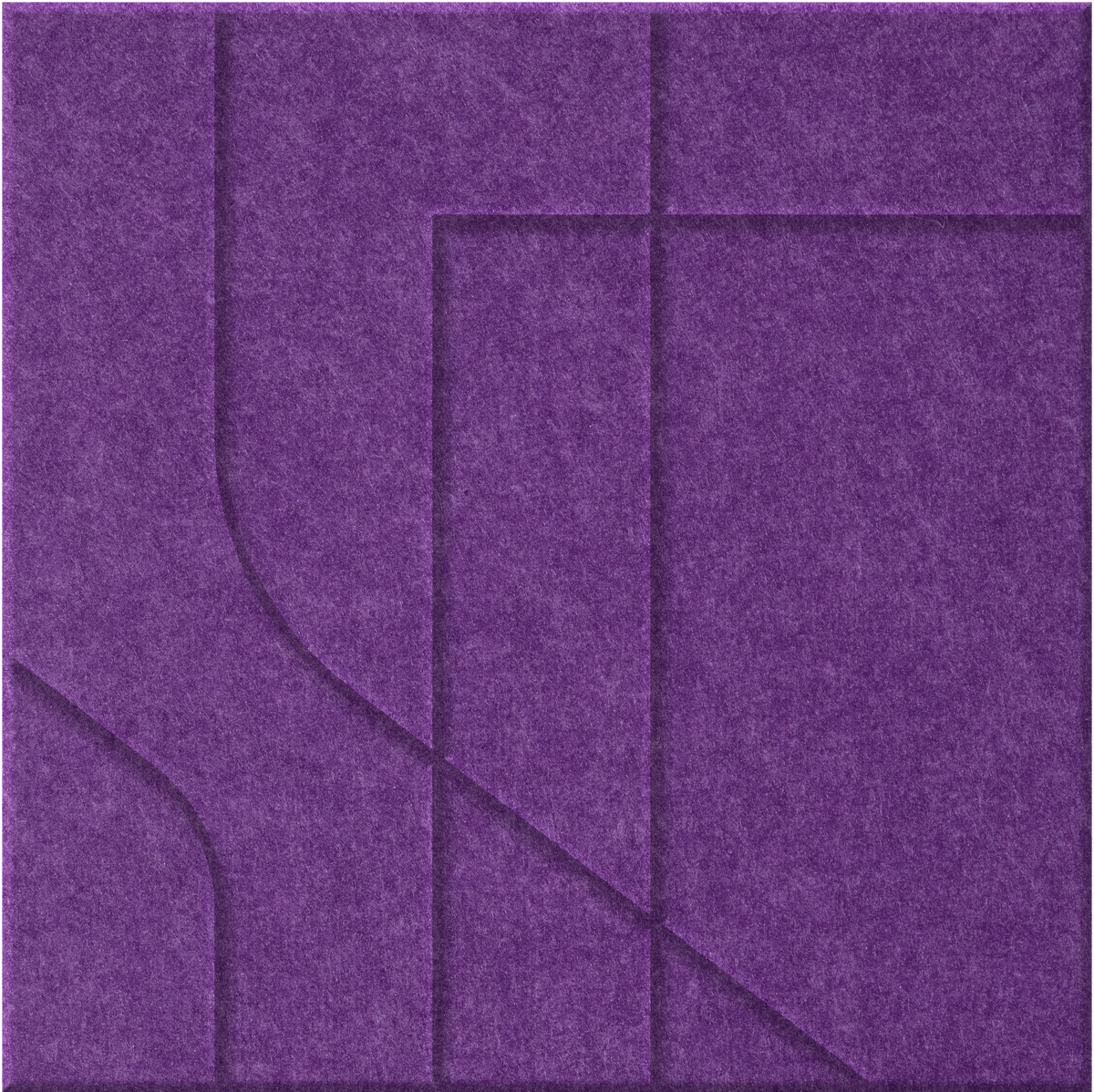 Lavender 9mm Engraved Subway felt sample with offset stepped line grooves