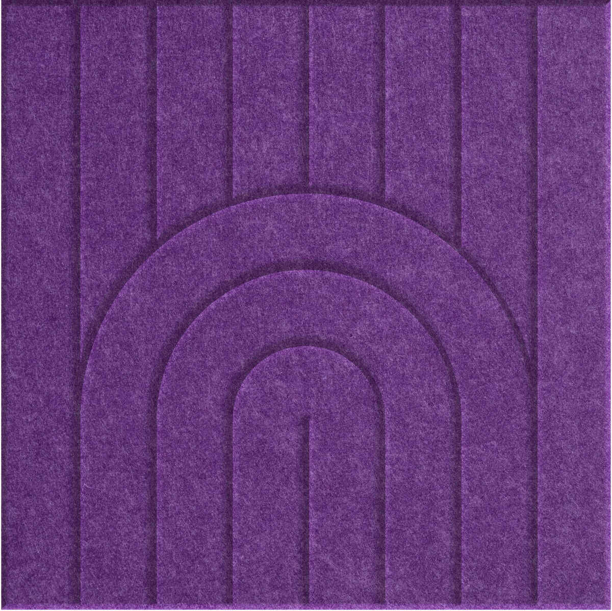 Lavender 9mm Engraved Zen felt sample with nested arch grooves