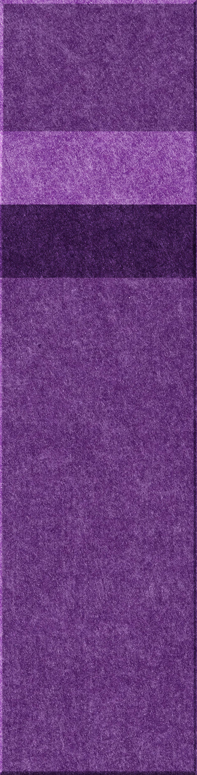 Four textured tiles in varying shades of purple arranged vertically, displaying dark purple, light purple, and medium purple 