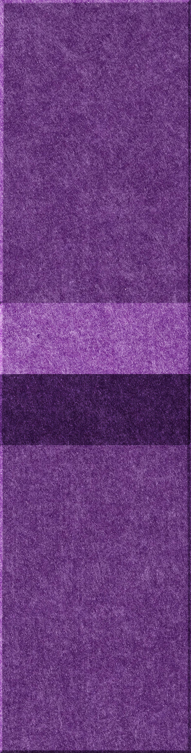 Purple rectangular carpet tiles with varying shades stacked vertically showing texture and color options.