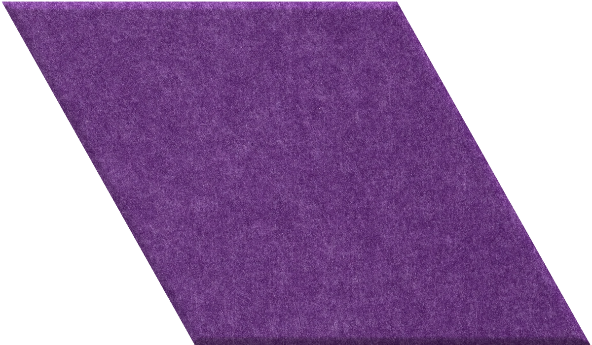 Purple diamond-shaped tile with textured matte finish.