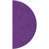 A purple semi-circular felt or fabric panel with a textured surface, shown against a plain white background.