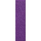 A vertical rectangular sample of textured purple material, likely a fabric or carpet swatch, centered on a plain white background.