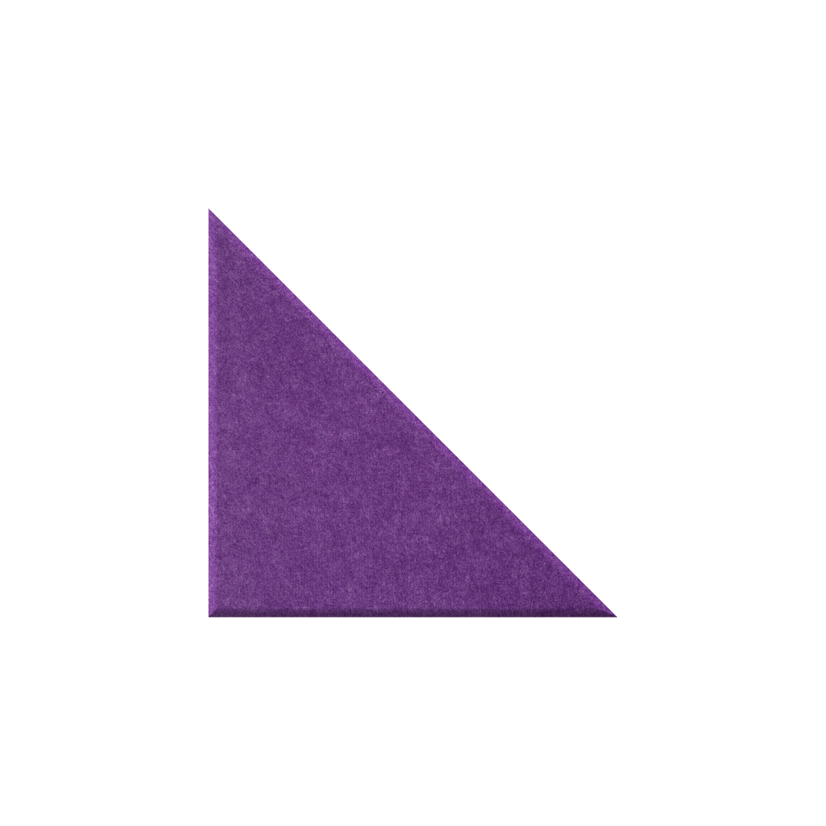 A purple textured triangle shape on a plain white background.