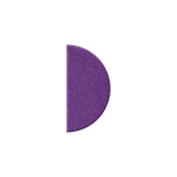 A single purple, semi-circular felt-like pad or patch shown on a plain white background.
