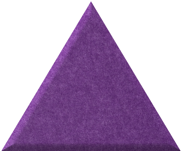 Purple triangle tile with textured surface and pointed apex.