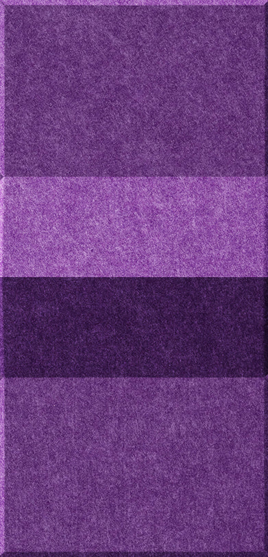 Four rectangular tiles in varying shades of purple, arranged vertically with textured surfaces.