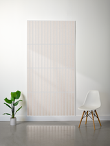 Large rectangular felt sheet with evenly spaced parallel vertical line engravings in beige tone.