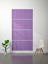 Purple felt sheet with white parallel vertical lines engraved across four sections.