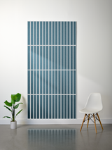 Teal felt sheet with white parallel line engravings in vertical stripe pattern across four horizontal sections.