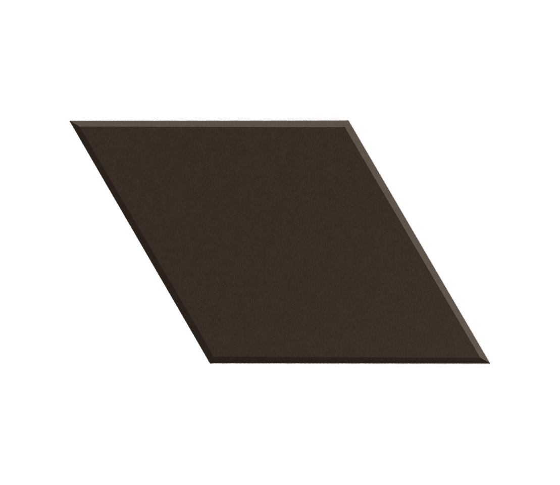 Dark brown rectangular tile on a white background