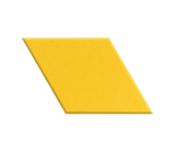 Yellow square tile on a white background