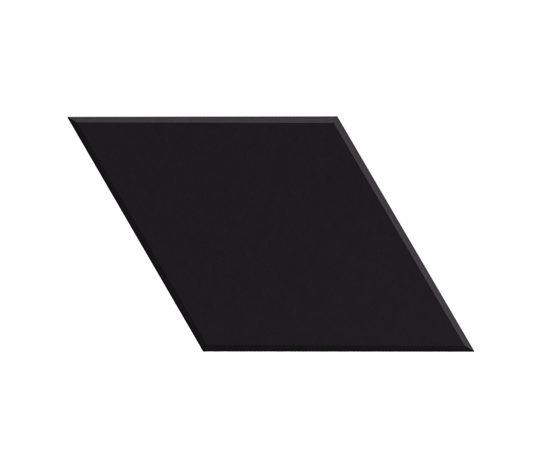 Black rhombus shape on a white background