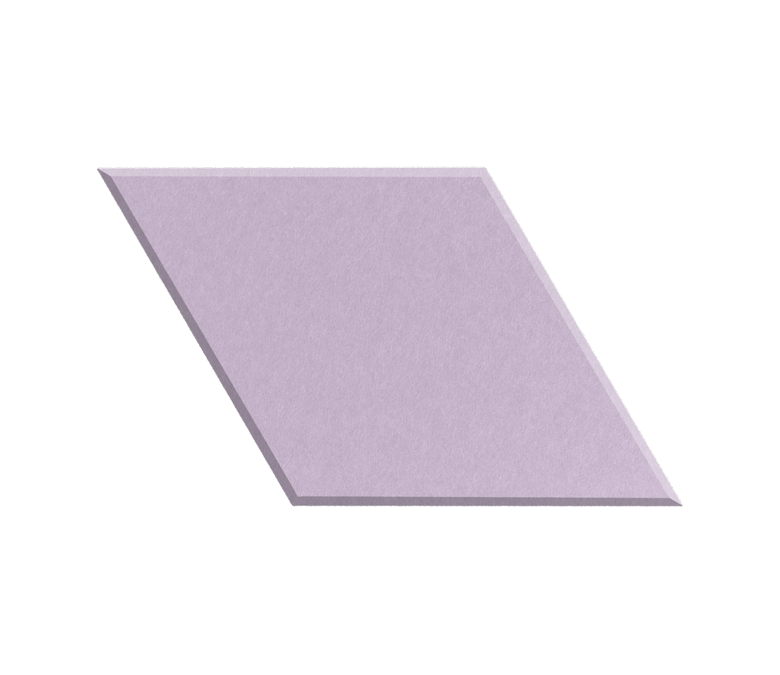 Rectangular purple tile on a white background