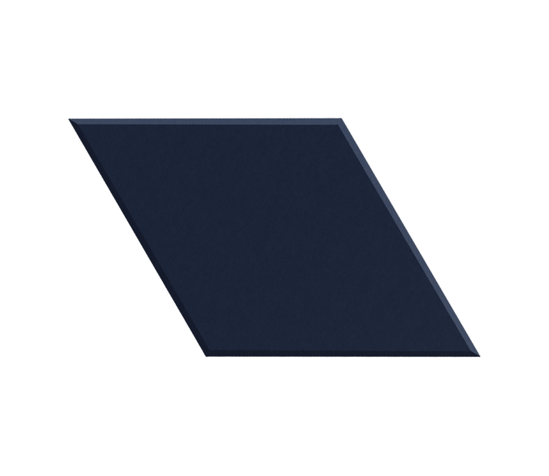 Navy blue rhombus shape on a white background