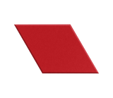 Red rectangular tile on a white background