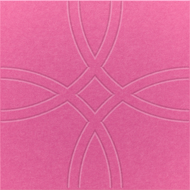 Hot Pink 2' x 2' felt wall panel with curved lines in the knot design