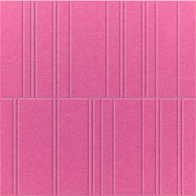 Hot Pink 2' x 2' felt wall panel with many lines in the offset design