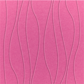 Hot pink 2' x 2' felt wall panel with wavy lines in the River design
