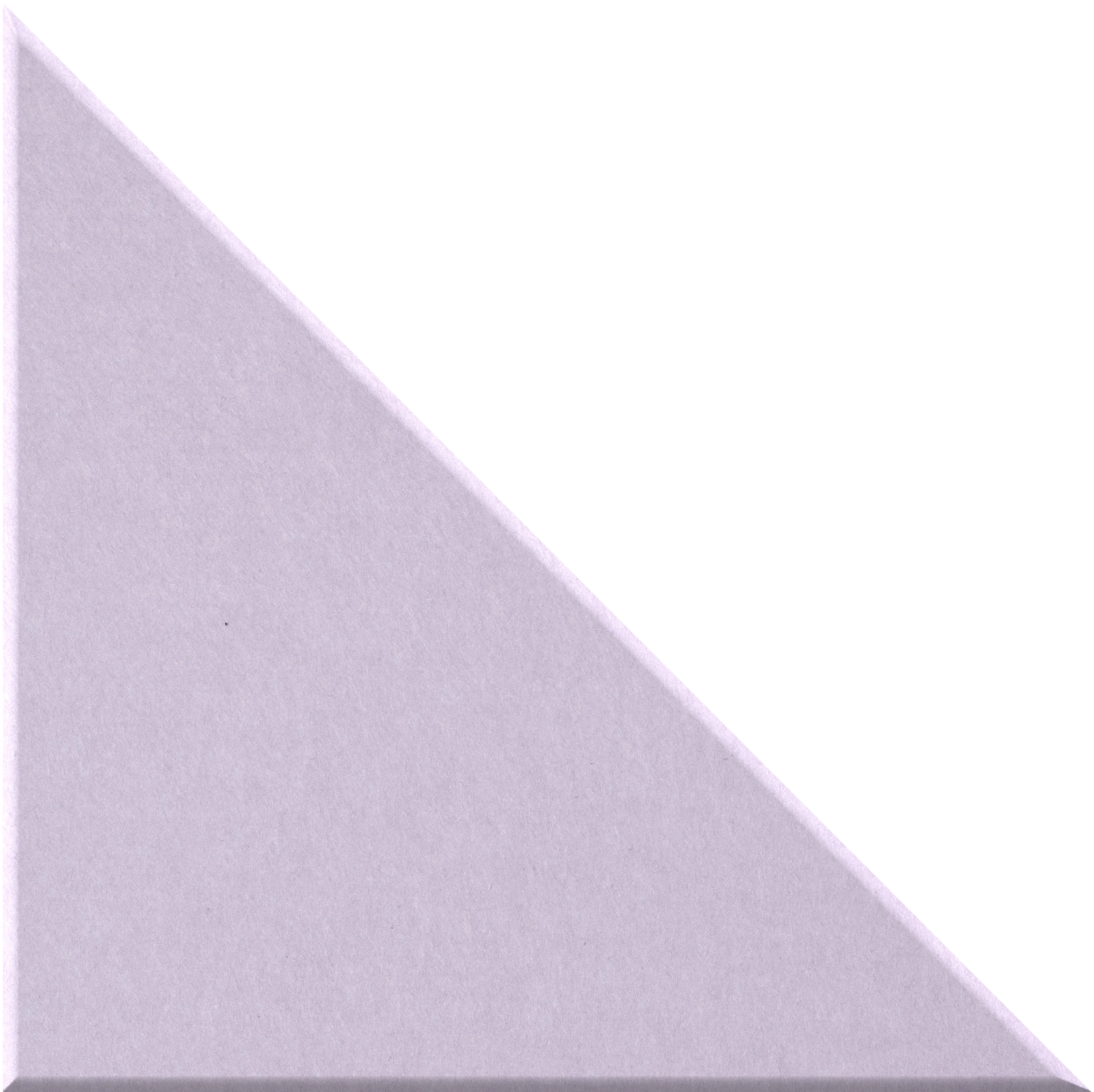 Light purple right triangle tile with matte finish surface.