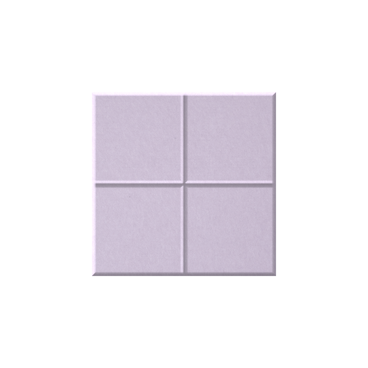 A square four-panel wall tile or textured panel in a light lavender purple color, shown against a plain white background.