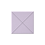 A square lavender tile with a textured surface and a geometric design of intersecting diagonal lines forming an X in the center, isolated on a white background.