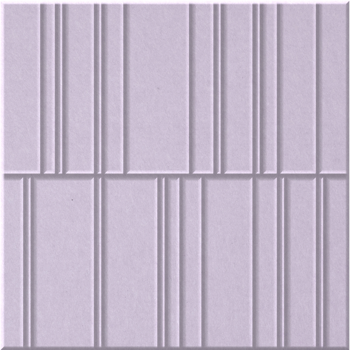 Lilac 9mm Engraved Offset felt sample with staggered vertical grooves