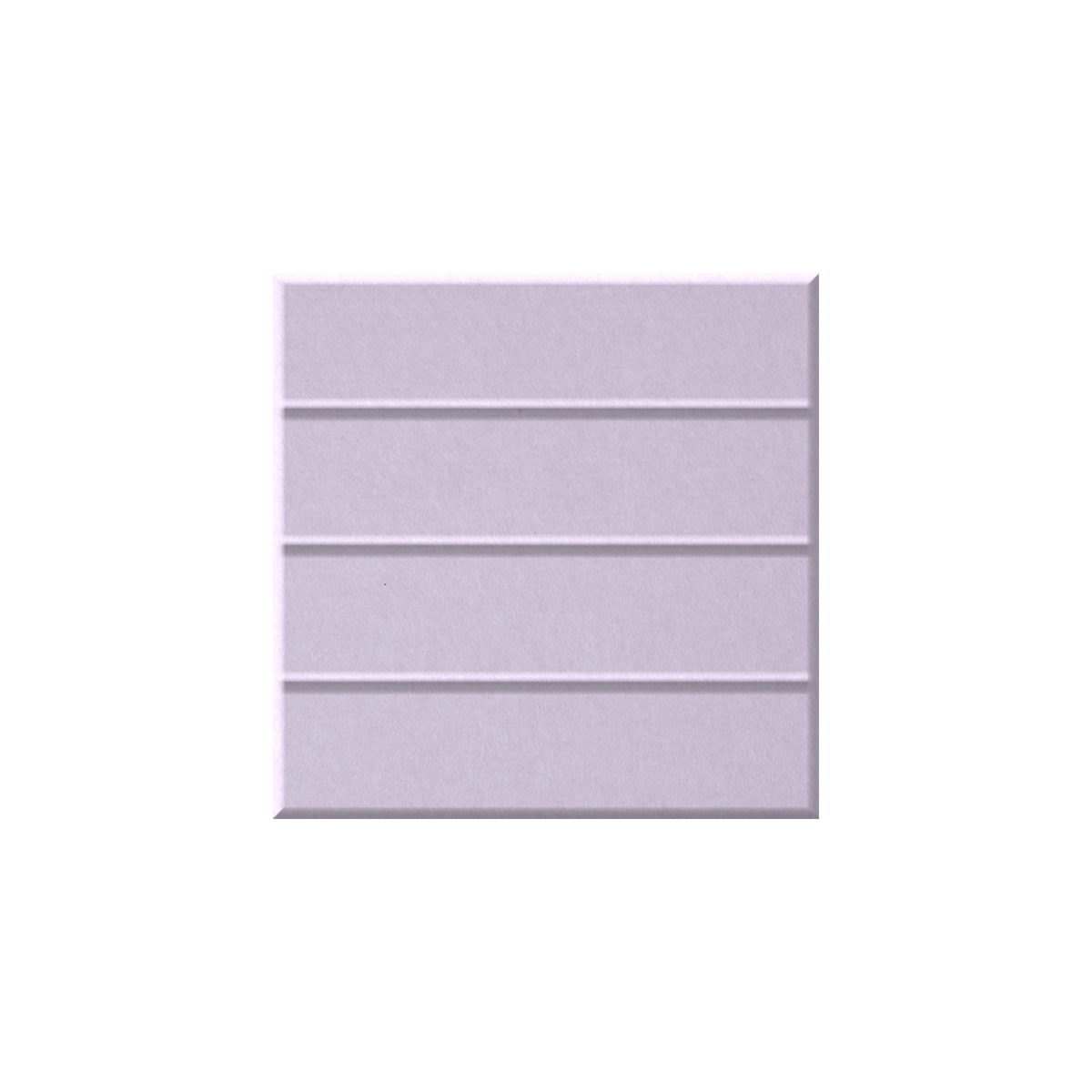 A square lavender tile with a textured surface and horizontal grooves, shown on a plain white background.