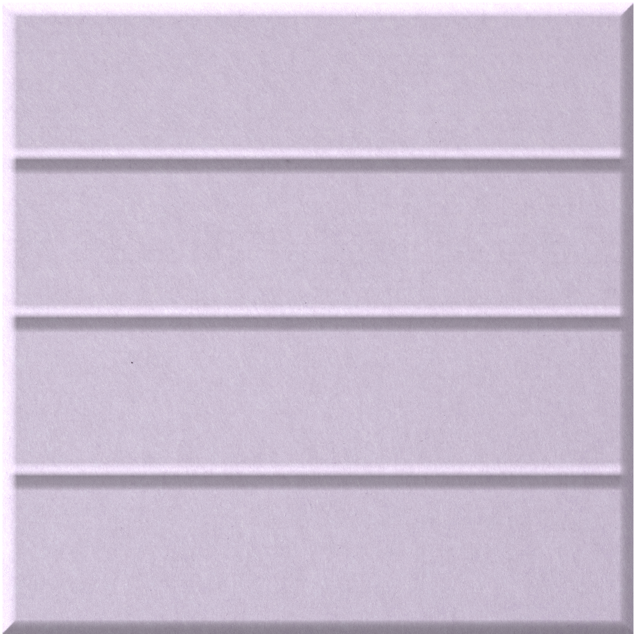 Lavender tile with four horizontal gray stripes creating parallel sections across the surface.