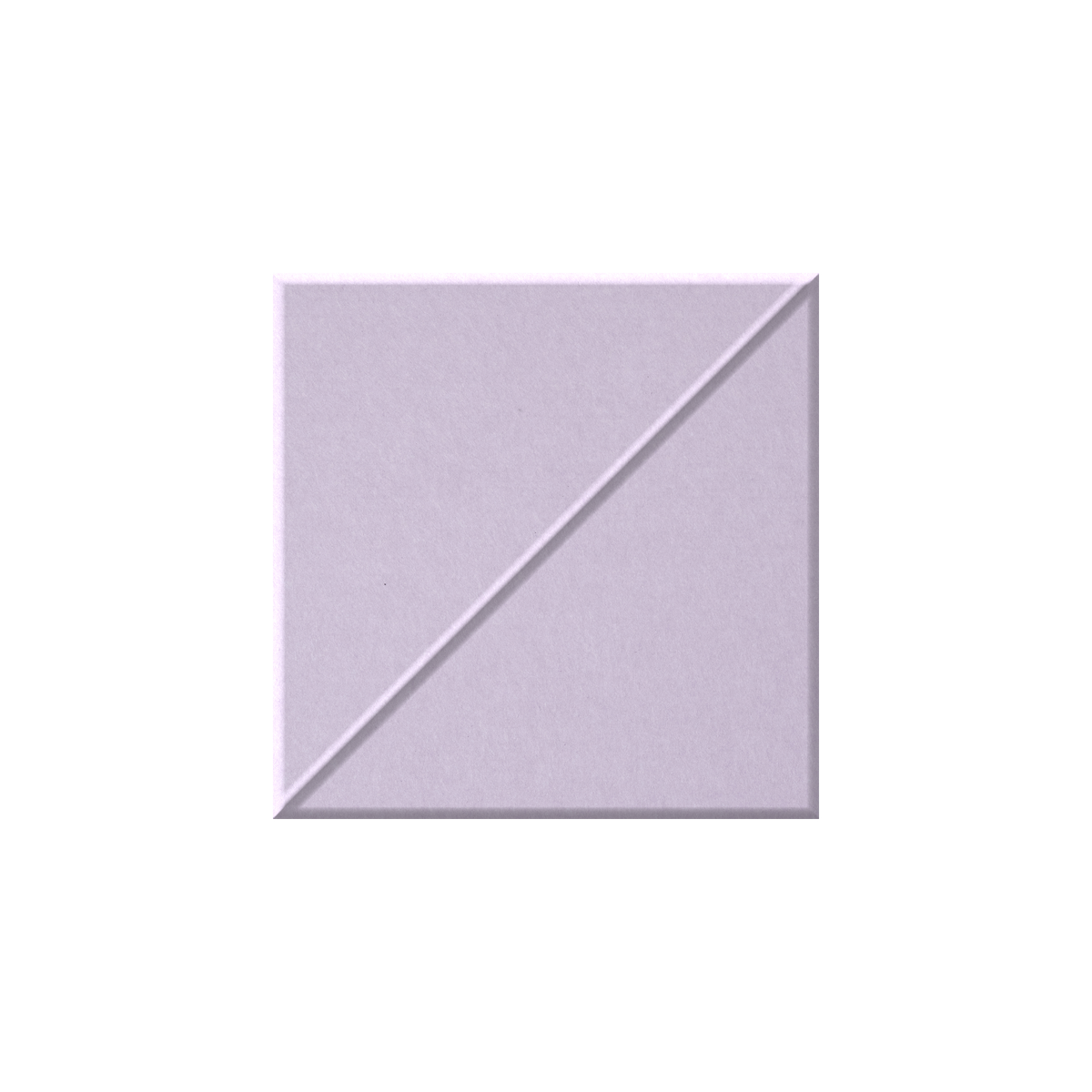 A square lavender tile with a diagonal line dividing it into two triangles, shown on a solid white background.