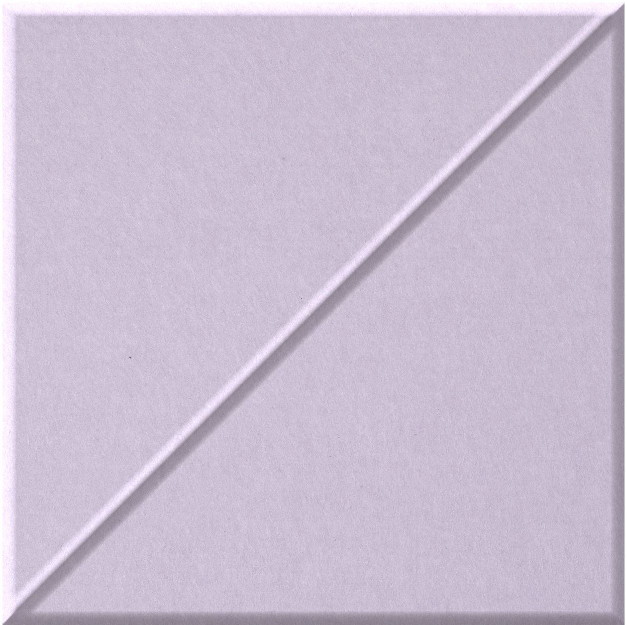 Light purple square tile with diagonal slash line dividing the surface, creating two triangular sections.