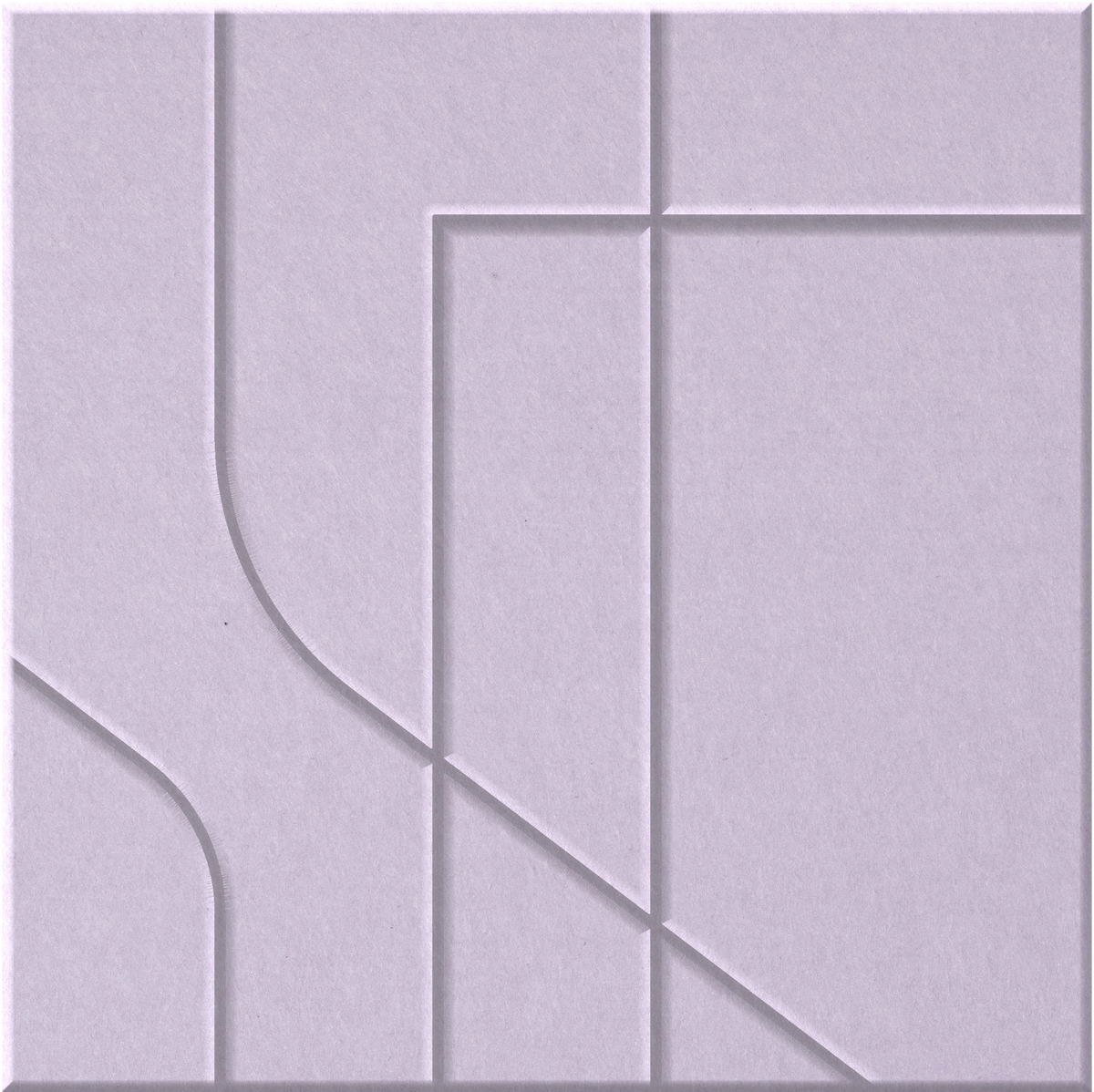 Lilac 9mm Engraved Subway felt sample with offset stepped line grooves