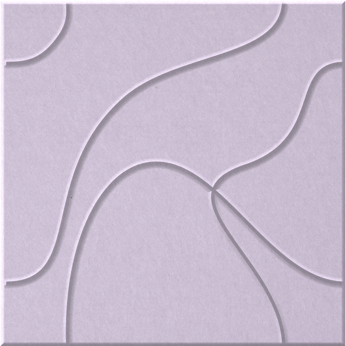 Lilac 9mm Engraved Topo felt sample with flowing topographic line grooves