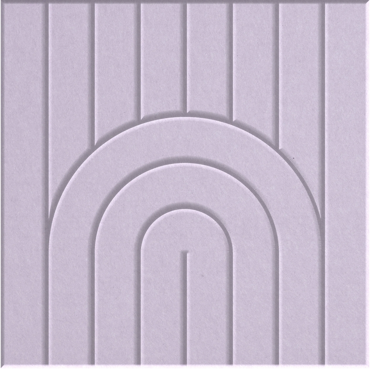 Lilac 9mm Engraved Zen felt sample with nested arch grooves
