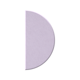 A single lowercase-style letter D rendered as a flat, semi-transparent pastel lavender shape on a plain white background.