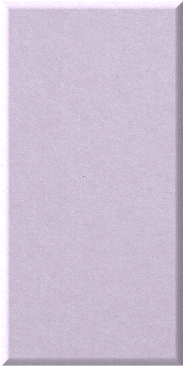 Pale lavender rectangular tile with beveled edge and matte finish.