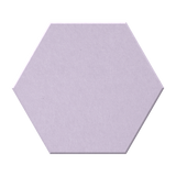 A single hexagonal tile with a matte, textured surface in a muted light blue-gray color, shown against a plain white background.
