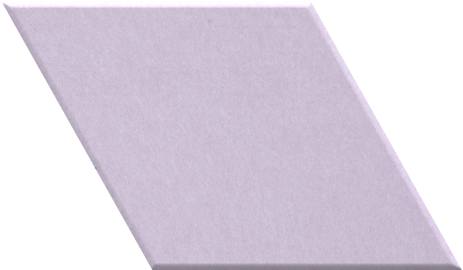 Lavender diamond-shaped tile with matte finish shown at an angle.