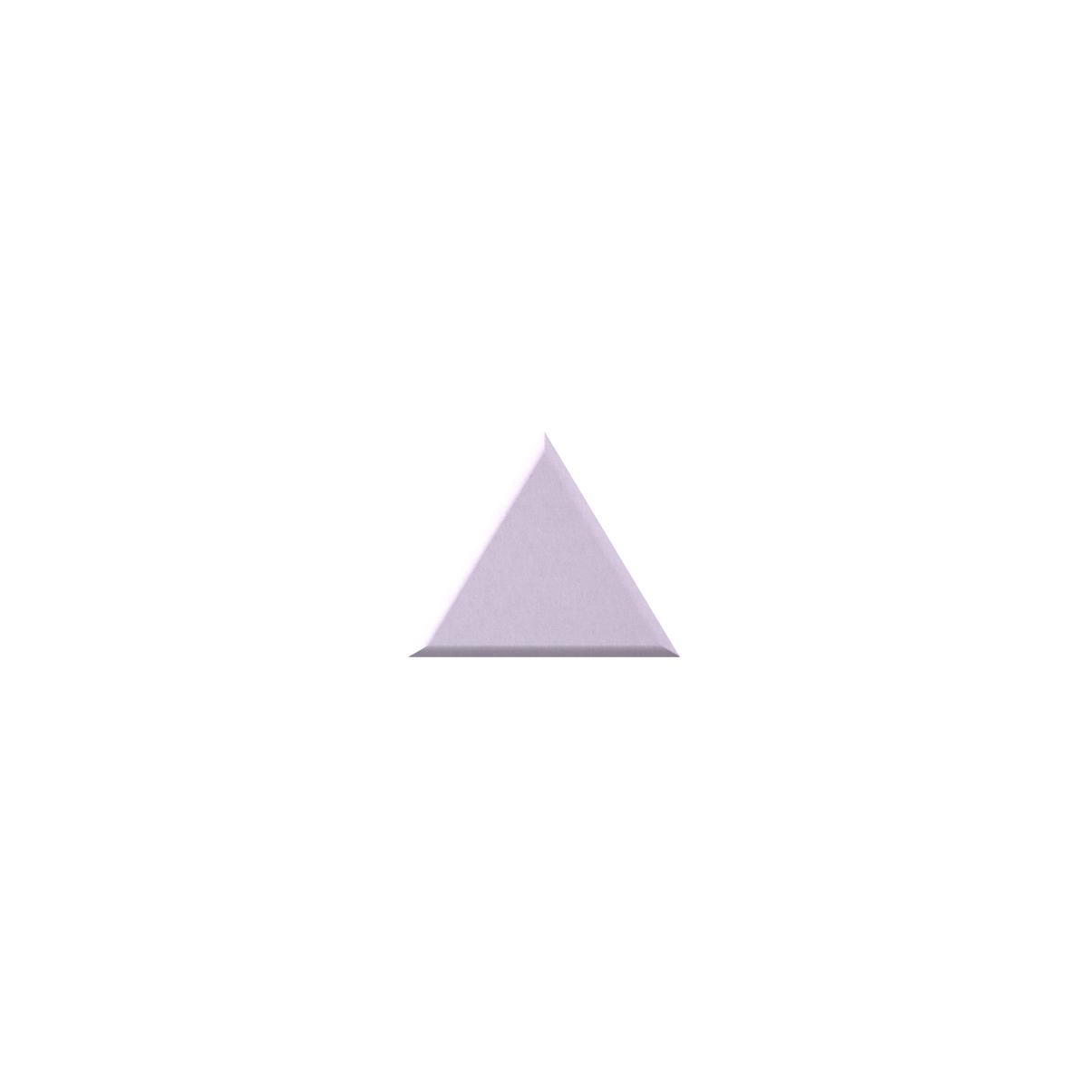 Soft pink triangle on a white background.