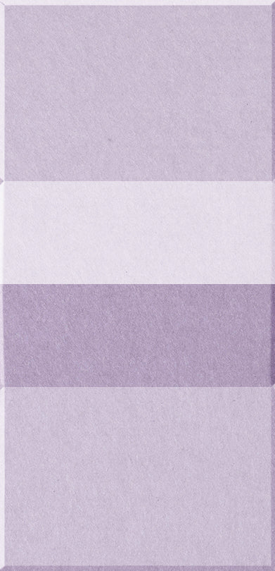 Four rectangular tiles in alternating shades of light lavender and pale purple arranged vertically.