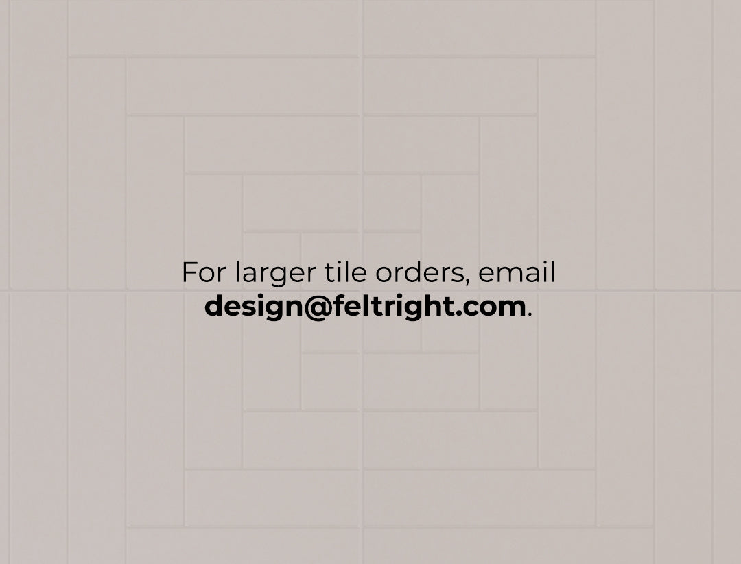 tiles with text overlay " for larger tile orders, email design@feltright.com"