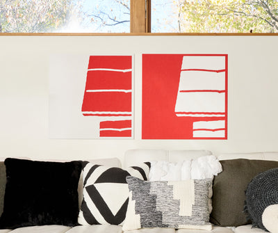 Snoopy's red doghouse wall art.