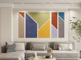 midtown design made out of felt on a living room wall.