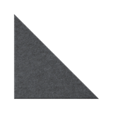 A dark gray felt triangular wedge with a textured surface, isolated on a solid white background.