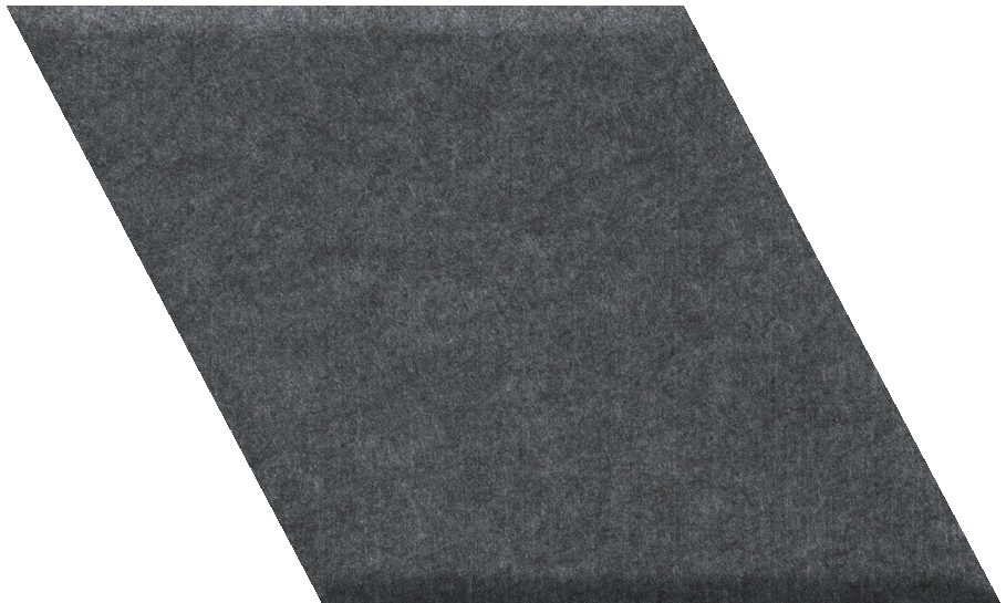 Dark gray diamond-shaped tile with textured surface, shown at an angle.