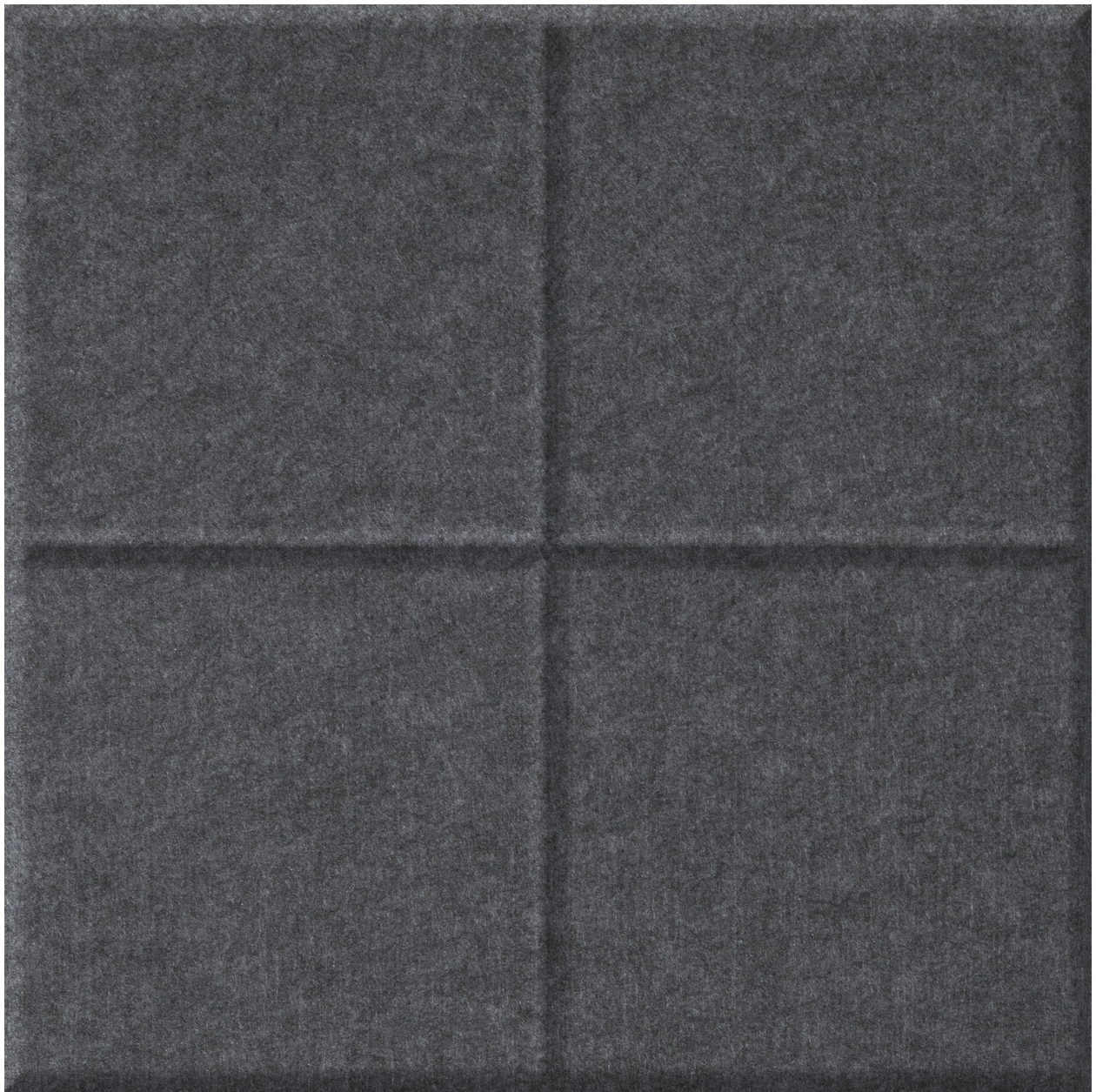 Dark gray tile divided into four equal squares with recessed grout lines.