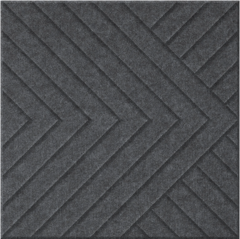 Mineral 9mm Engraved Converge felt sample with chevron grooves