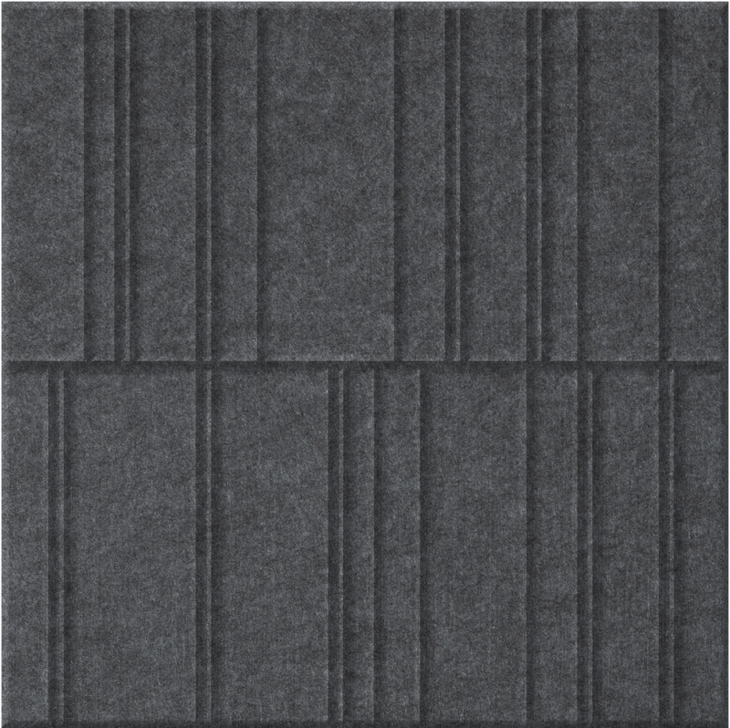 Mineral 9mm Engraved Offset felt sample with staggered vertical grooves
